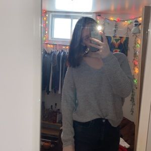 grey knit sweater